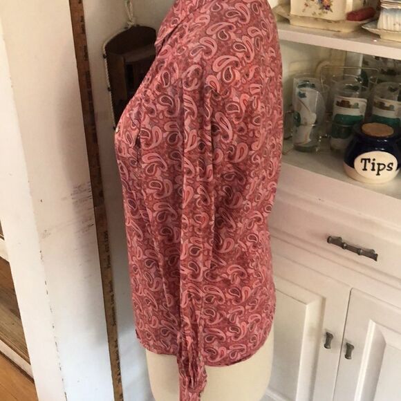 Rodeo’s All Cotton Pink Paisley Swirl Pearl Snap Western Shirt Pockets! Comfy! - Picture 6 of 17